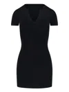 Alexander Wang Ribbed Mini Dress With V-neckline