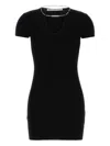 Alexander Wang Black Viscose Blend Mini Dress In Black