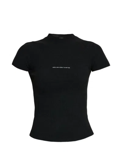 Alexander Wang Ribbed Short-sleeve Top In Multi