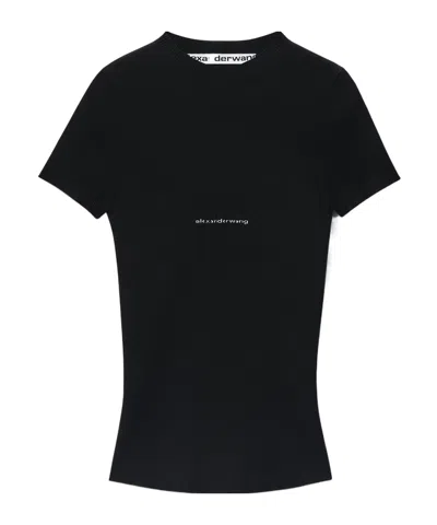Alexander Wang Ribbed Short-sleeved T-shirt In Black