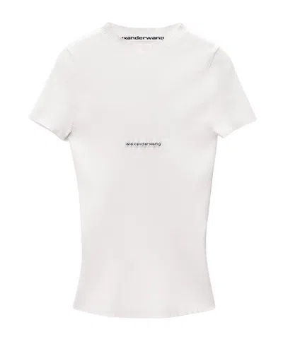 Alexander Wang Ribbed Short-sleeved T-shirt In White
