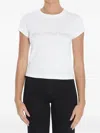Alexander Wang Short Sleeve Crew Neck Top With Rhinestones In White