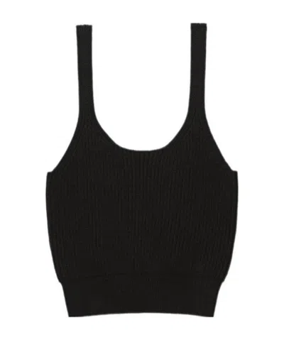 Alexander Wang Ribbed Tank Top In Black