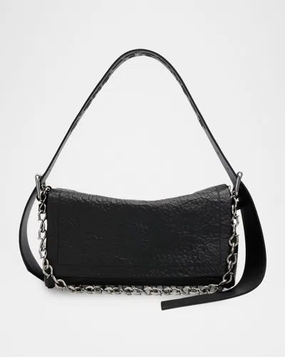 Alexander Wang Ricco Chain-embellished Leather Shoulder Bag In Black