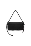 Alexander Wang Black Leather Ricco Medium Shoulder Bag In Black