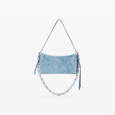 Alexander Wang Ricco Crushed Flap Bag Leather Slim In Blue