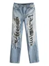 Alexander Wang Ripped Jeans In Blue