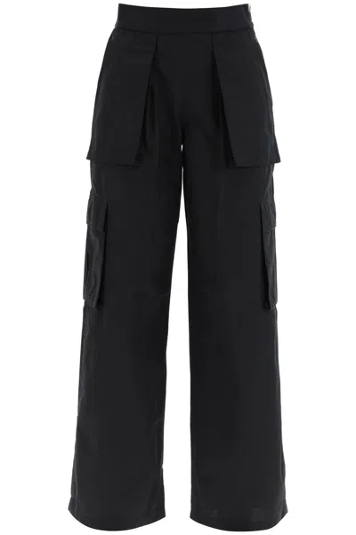 Alexander Wang Logo-waistband Cargo Pants In Black