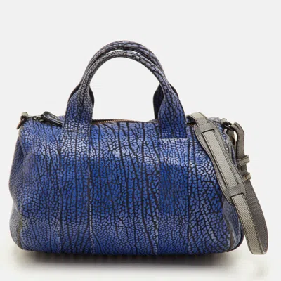 Pre-owned Alexander Wang Rocco Blue/grey Leather Satchel