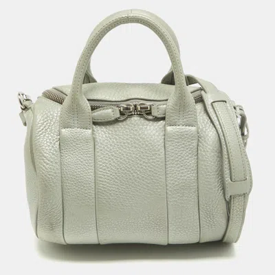 Pre-owned Alexander Wang Rocco Grey Grained Leather Satchel In Gray