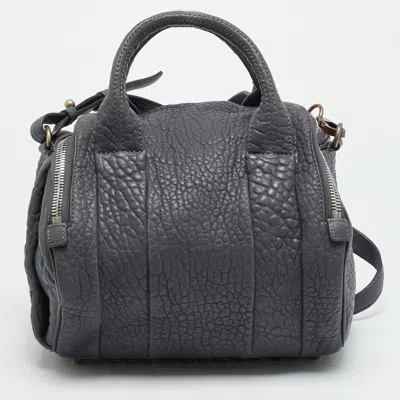 Pre-owned Alexander Wang Rocco Grey Textured Leather Bag In Gray