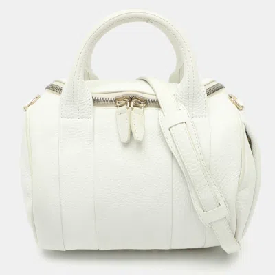 Pre-owned Alexander Wang Rocco White Grained Leather Satchel