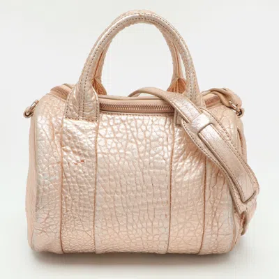 Pre-owned Alexander Wang Rockie Small Rose Gold Leather Satchel