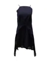Alexander Wang Roses Pinstripe A-line Apron Dress In Blue Polyester In Blue