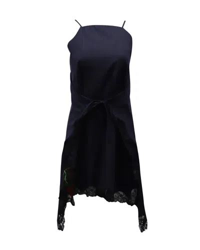 Alexander Wang Roses Pinstripe A-line Apron Dress In Blue Polyester