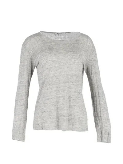 Pre-owned Alexander Wang Round-neck Long-sleeve T-shirt In Gray