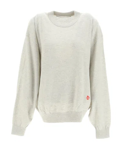 Alexander Wang Round Neck Long-sleeved Sweater In Gray