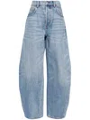 Alexander Wang Oversize Rounded Low Rise Jeans In 蓝色