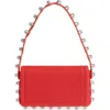 Alexander Wang Roz Scallop Stud Leather Crossbody Bag In 629 Fiery Red