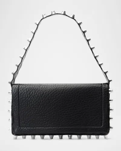 Alexander Wang Roz Flap Studded Leather Shoulder Bag In Black