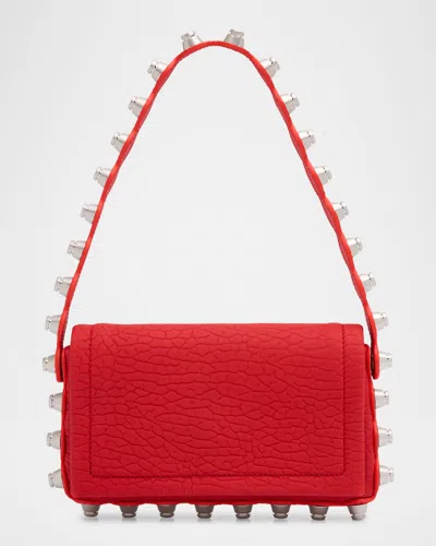 Alexander Wang Roz Scallop Stud Leather Crossbody Bag In 629 Fiery Red