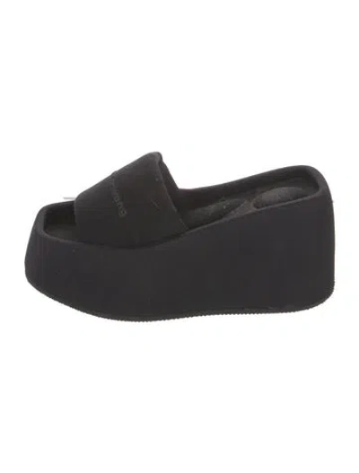 Pre-owned Alexander Wang Rubber Slides In Black