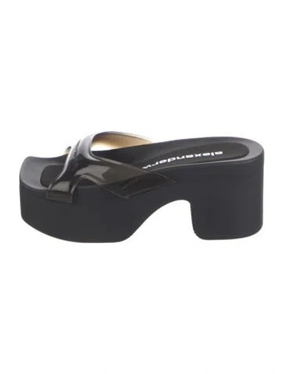 Pre-owned Alexander Wang Rubber Slides In Black