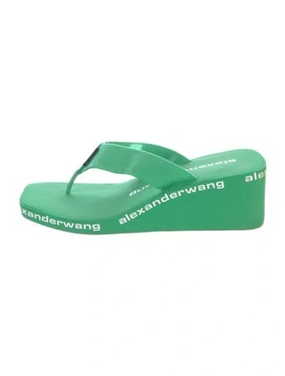 Pre-owned Alexander Wang Rubber Slides In Green