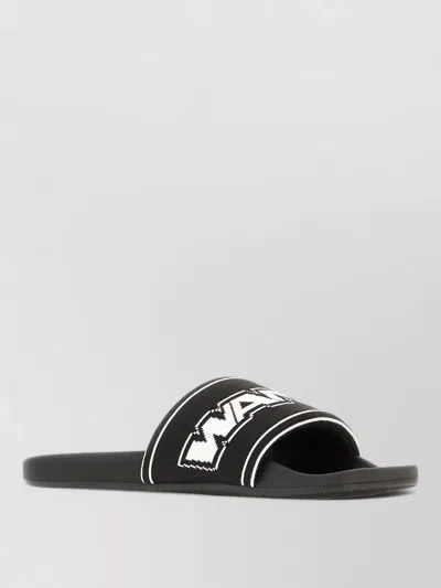 Alexander Wang Rubber Slides Slippers Open Toe Design In Black