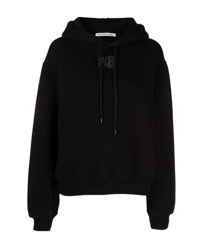 Alexander Wang Black Puff Logo Hoodie