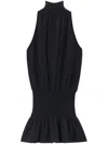 Alexander Wang Ruched Turtleneck Halter Dress In Black