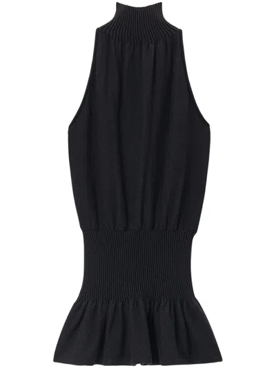 Alexander Wang Ruched Halterneck Dress In Black