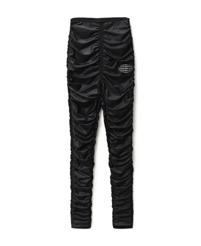 Alexander Wang Ruched High-waisted Leggings In Black