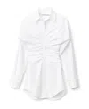 Alexander Wang Cummerbund Waist Cotton Poplin Shirt In White
