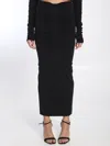 Alexander Wang Ruched Long Skirt In Black