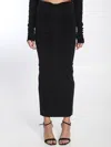 Alexander Wang Ruched Knitted Maxi Skirt In Black
