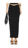 Alexander Wang Ruched Knitted Maxi Skirt In 블랙