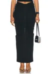 Alexander Wang Ruched Maxi Skirt In Black