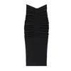 Alexander Wang Ruched Long Skirt In Black