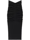 Alexander Wang Ruched Long Skirt In Black