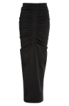 Alexander Wang Ruched Knitted Maxi Skirt In Black