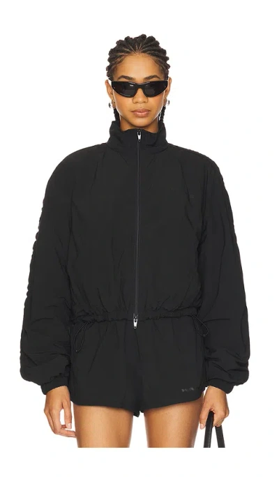 Alexander Wang Ruched Seam Track Jacket In Black