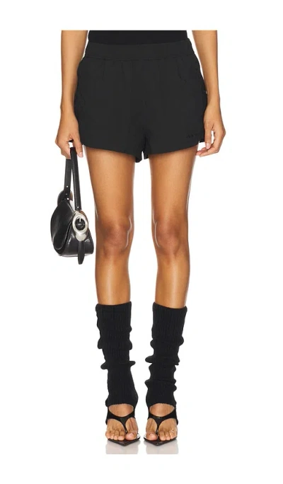 Alexander Wang Ruched Seam Track Short In Black