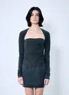 Alexander Wang Women Ruched Square Neck Top In Grey