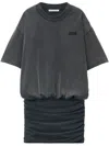 Alexander Wang T-shirtkleid Mit Raffungen In Black