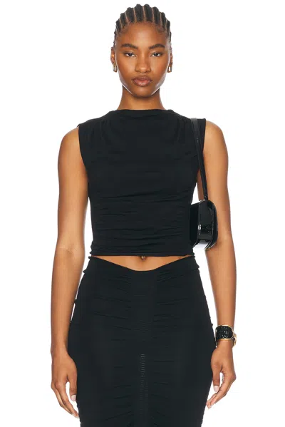 Alexander Wang Ruched Tank Top In Black