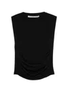 Alexander Wang Ruched Tank Top Black In Black