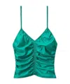 Alexander Wang Ruched Tank Top In Green