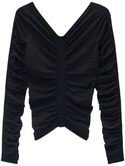 Alexander Wang Ruched Pullover Top In Black