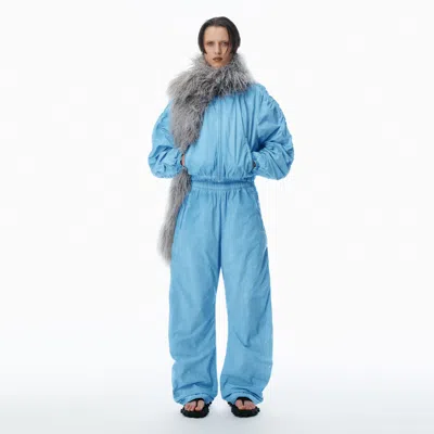 Alexander Wang Ruched Seam Track Pants In Blue